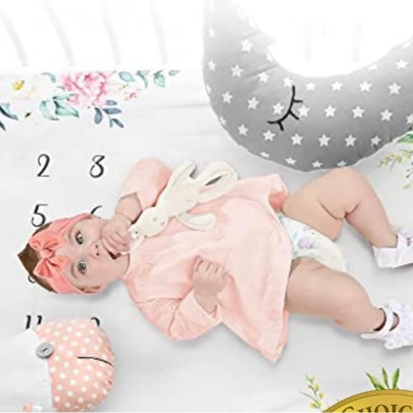 Baby Monthly Milestone Blanket - Personalized Newborn Growth Chart New! - Picture 2 of 7